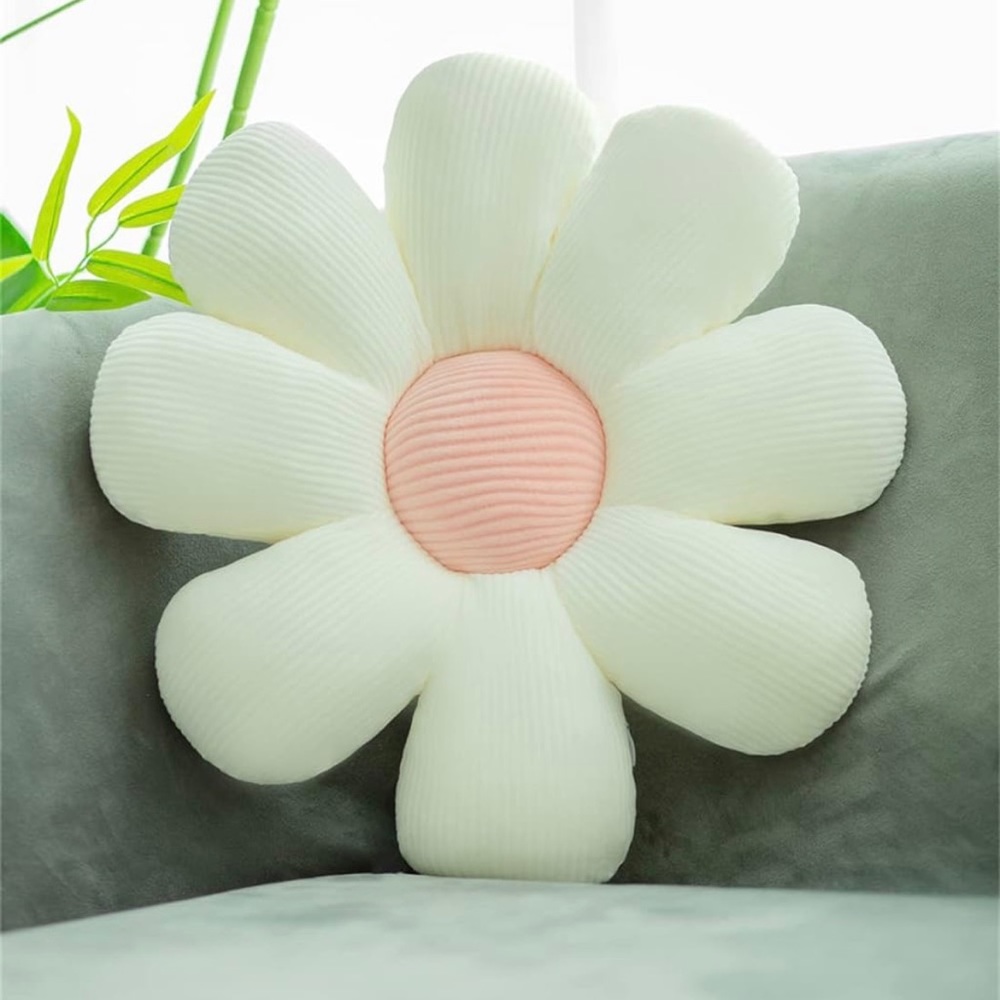 Flower plush throw pillow